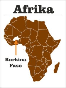 Landkarte Afrika mit Burkina Faso
